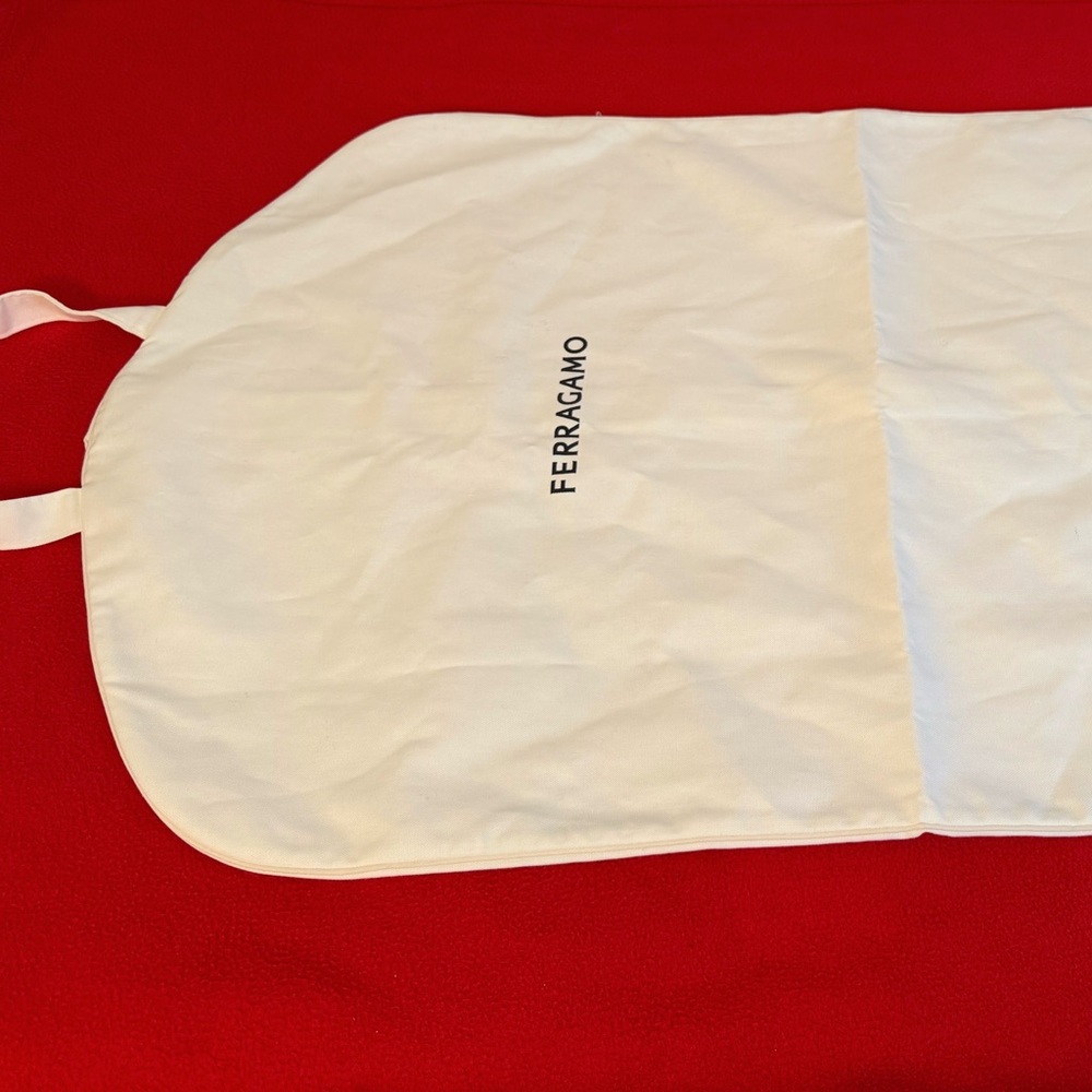 Ferragamo Logo Canvas Garment Dust Blazer Cover Storage Travel Bag EUC